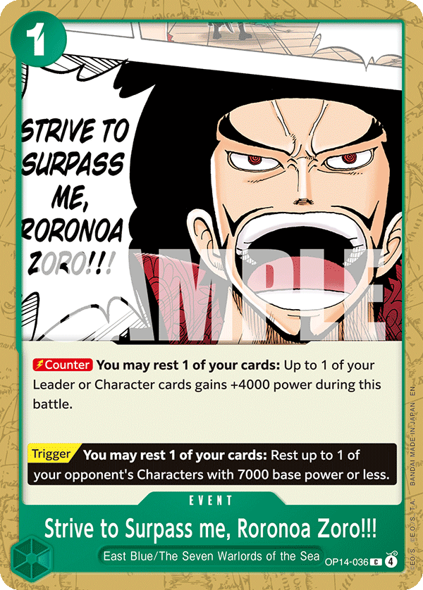Strive to Surpass Me, Zoro!!